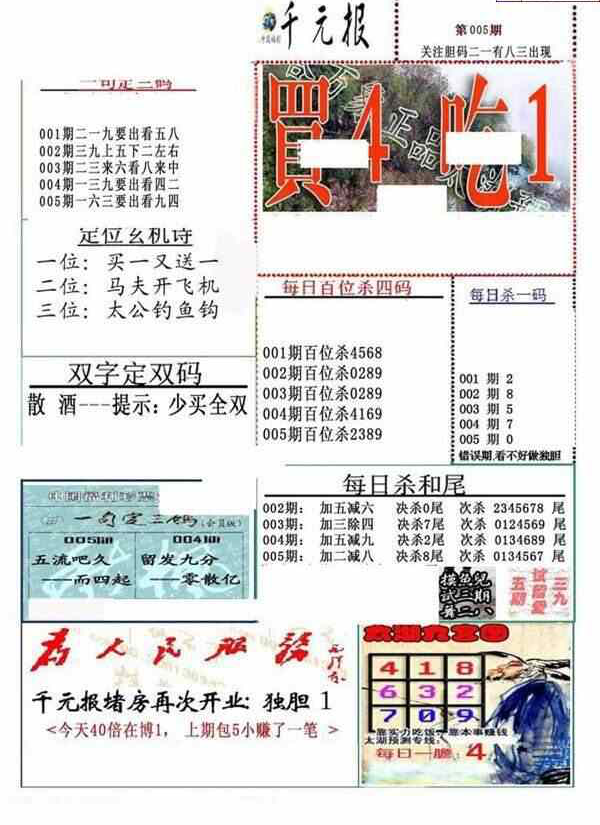 24005期: 福彩3D全套图版参考