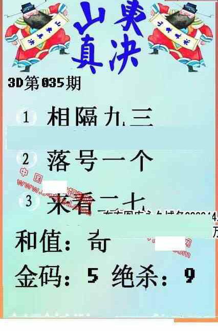 24035期: 福彩3D丹东全图分析