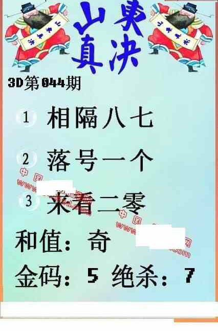 24044期: 福彩3D丹东全图分析