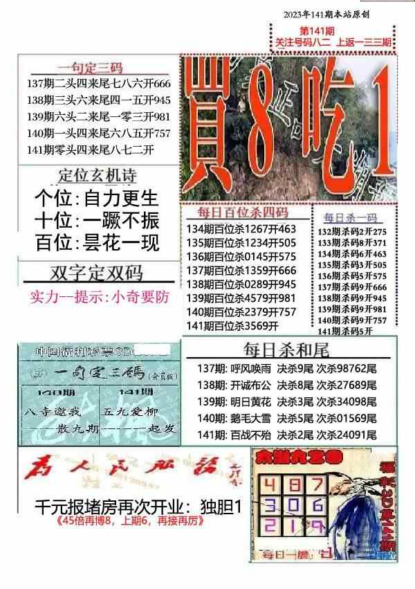 23141期: 福彩3D全套图版参考