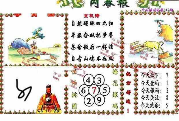 24046期: 福彩3D丹东全图分析