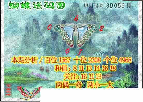 24059期: 3D蝴蝶世家蝴蝶彩图