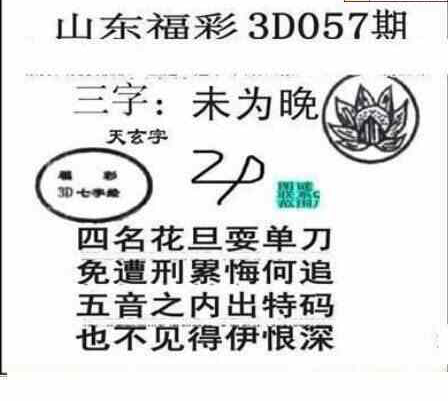 24057期: 三毛3D精品图谜