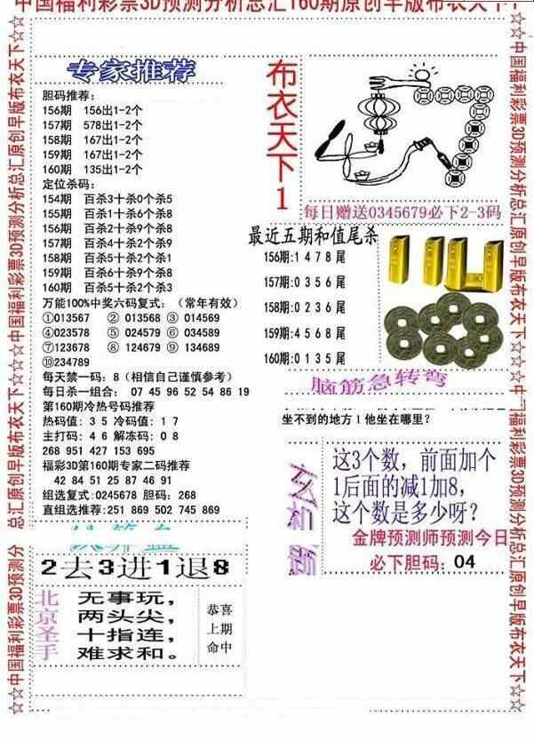 23160期: 福彩3D全套图版参考
