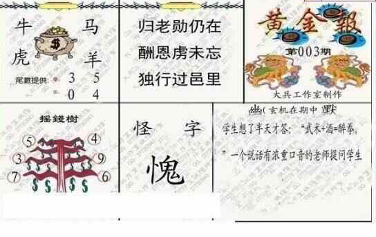24003期: 大兵福彩3D黄金报图版