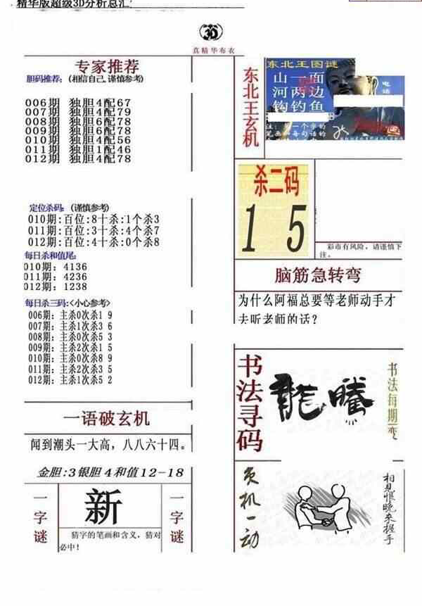 24012期: 福彩3D全套图版参考