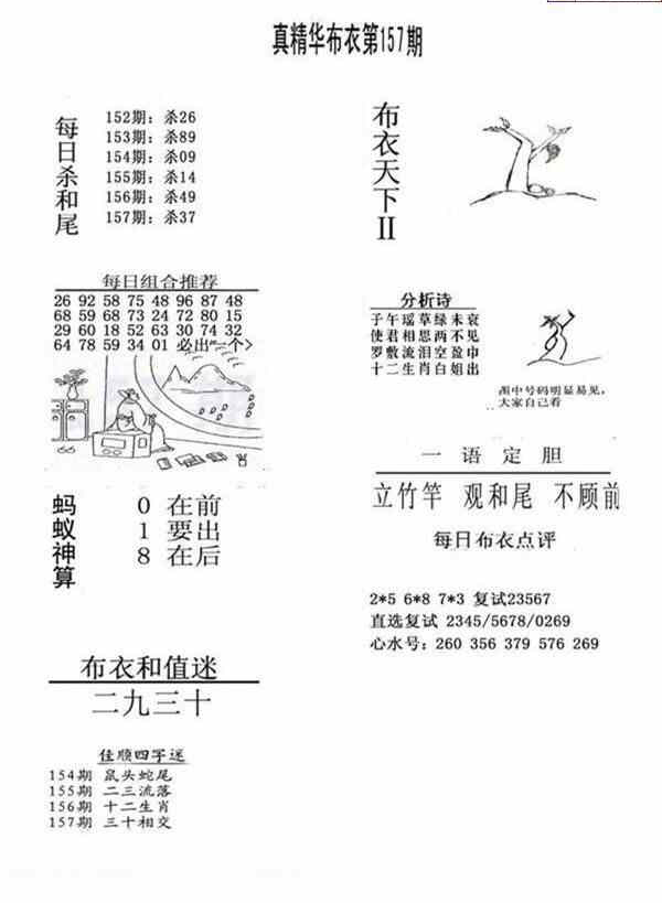 23157期: 福彩3D全套图版参考