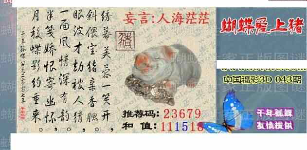 24043期: 3D蝴蝶世家蝴蝶彩图