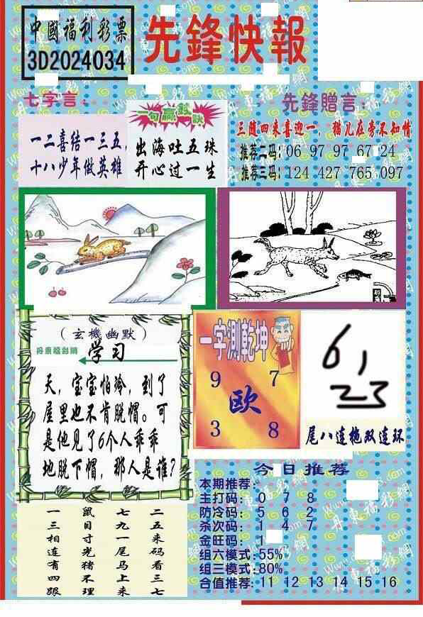 24034期: 福彩3D丹东全图分析