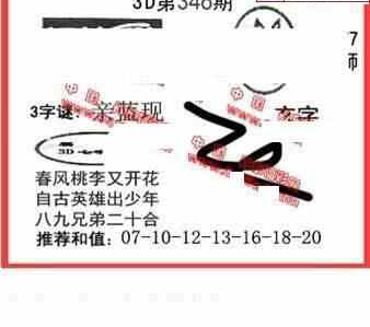 23346期: 福彩3D丹东全图分析