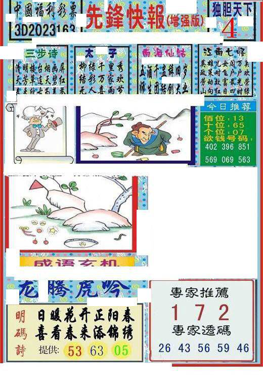 23163期: 福彩3D丹东全图分析