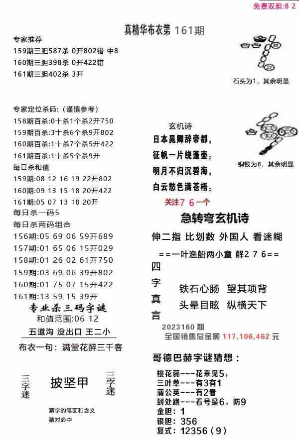 23161期: 福彩3D全套图版参考