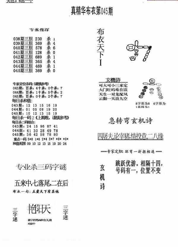 24045期: 福彩3D全套图版参考
