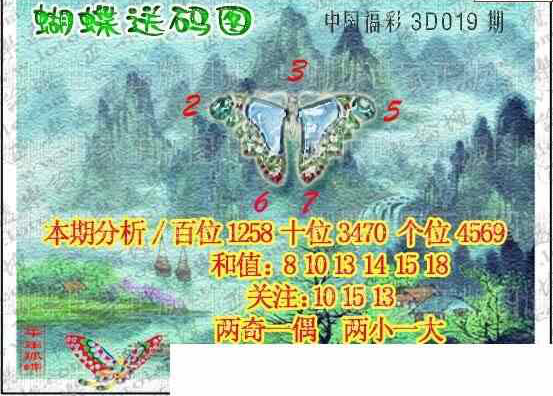 24019期: 3D蝴蝶世家蝴蝶彩图