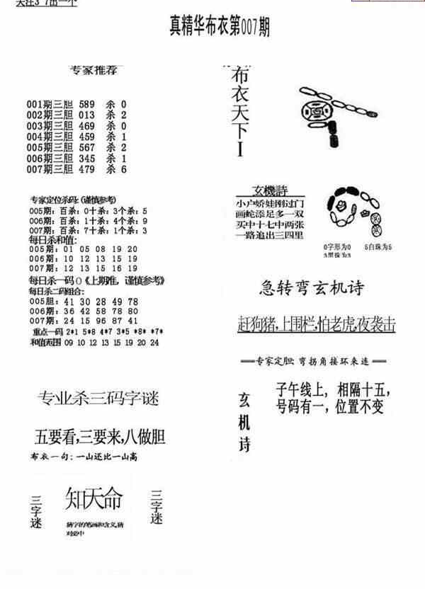 24007期: 福彩3D全套图版参考