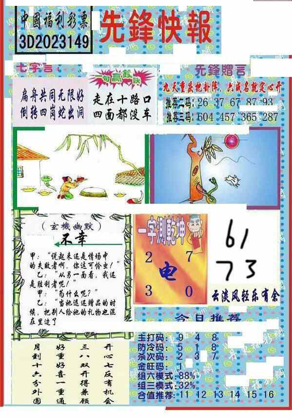 23149期: 福彩3D丹东全图分析