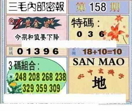 23158期: 三毛3D精品图谜