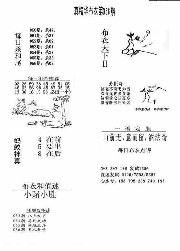 24056期: 福彩3D全套图版参考