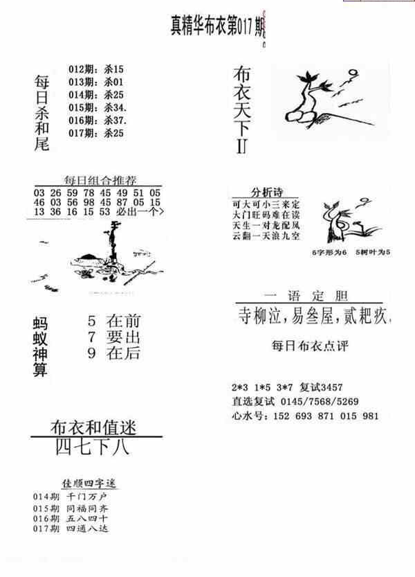 24017期: 福彩3D全套图版参考