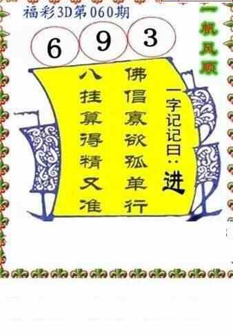 24060期: 福彩3D丹东全图分析