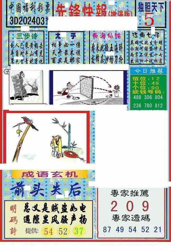 24031期: 福彩3D丹东全图分析