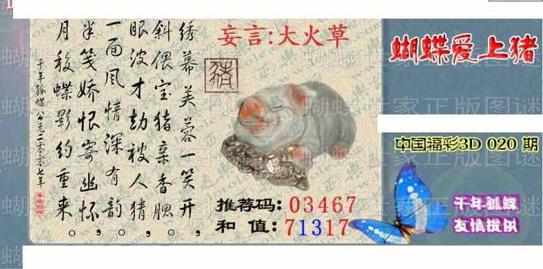 24020期: 3D蝴蝶世家蝴蝶彩图