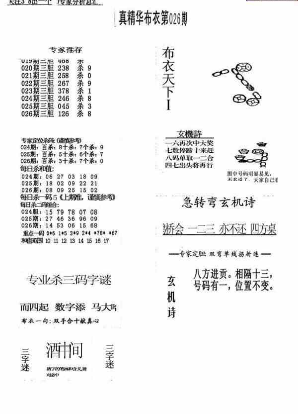 24026期: 福彩3D全套图版参考