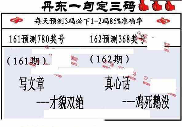 23162期: 福彩3D丹东全图分析