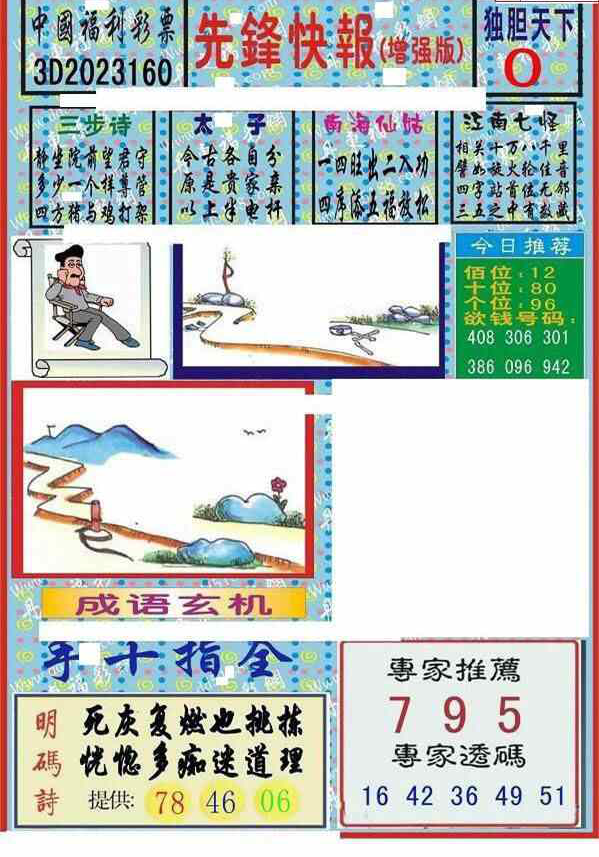 23160期: 福彩3D丹东全图分析