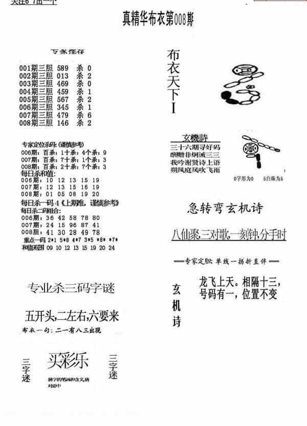 24008期: 福彩3D全套图版参考