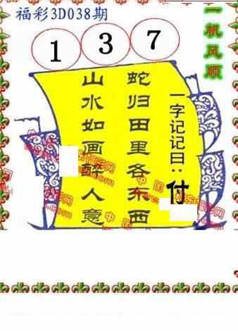 24038期: 福彩3D丹东全图分析