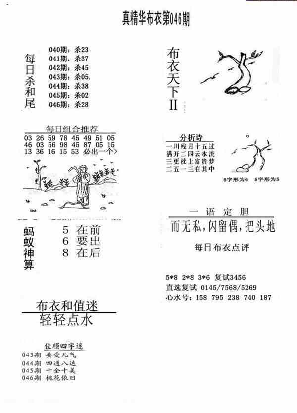 24046期: 福彩3D全套图版参考