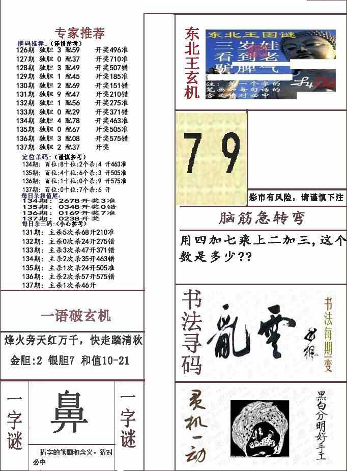 23137期: 福彩3D全套图版参考