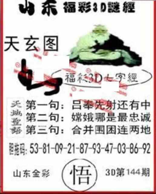 23144期: 福彩3D丹东全图分析