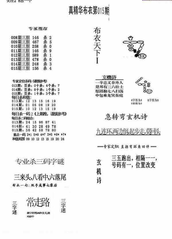 24015期: 福彩3D全套图版参考