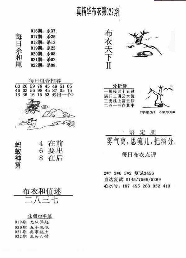 24022期: 福彩3D全套图版参考