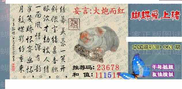 24063期: 3D蝴蝶世家蝴蝶彩图