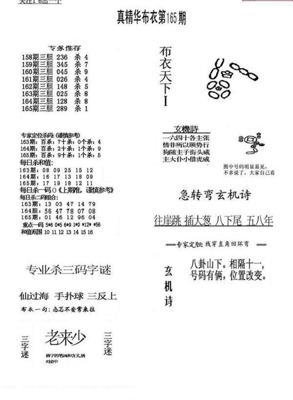 23165期: 福彩3D全套图版参考