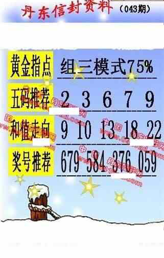 24043期: 福彩3D丹东全图分析