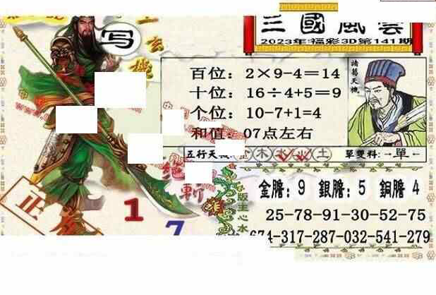 23141期: 福彩3D丹东全图分析