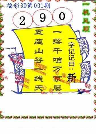 24001期: 福彩3D丹东全图分析