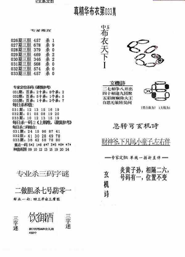 24033期: 福彩3D全套图版参考