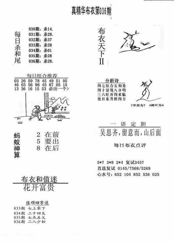 24036期: 福彩3D全套图版参考