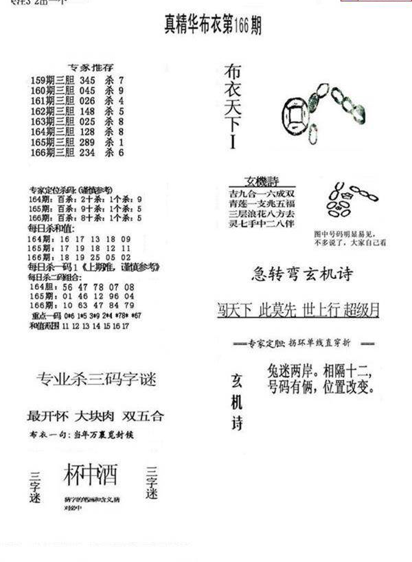 23166期: 福彩3D全套图版参考