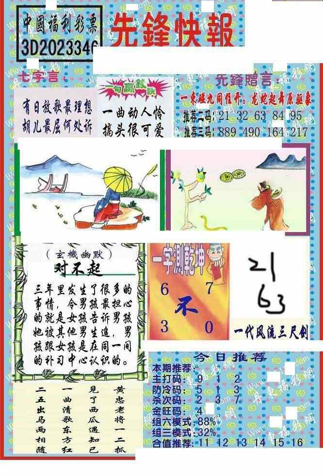 23346期: 福彩3D丹东全图分析