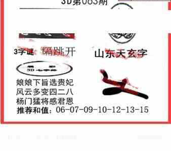 24063期: 福彩3D丹东全图分析