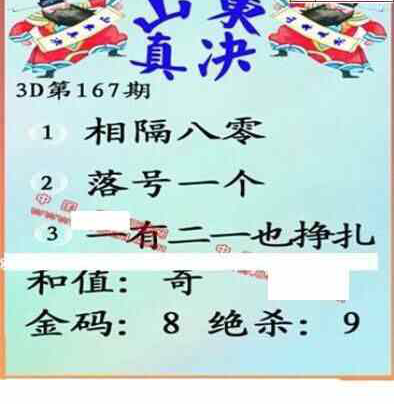 23167期: 福彩3D丹东全图分析