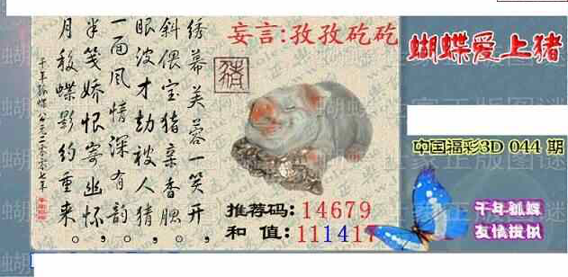 24044期: 3D蝴蝶世家蝴蝶彩图