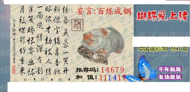 23166期: 3D蝴蝶世家蝴蝶彩图