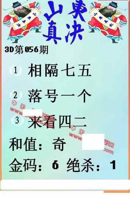 24056期: 福彩3D丹东全图分析